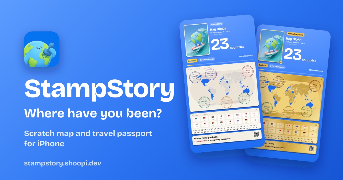 I just launched my first iOS app. A simple travel passport for the countries you’ve visited